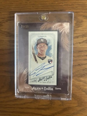 2018 Topps Allen & Ginter GLEYBER TORRES Rookie Framed Mini Auto - Yankees 15/25 - Image 1 of 2
