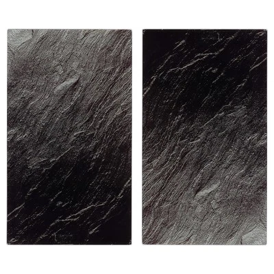 Set of 2 Worktop Stone Effect Glass Cutting Chopping Board Induction Hob Cover  - Image 1 of 4