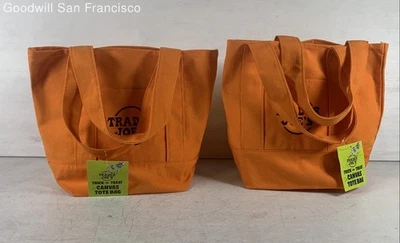 Nuevo con etiquetas Lote de 2 Bolso de Mano Trader Joe's Naranja Doble Asa Clásico de Viaje Foto 1 de 4