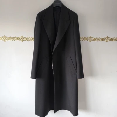 Emporio Armani 100% Virgin Wool Chester Coat Size 48 Black - Image 1 of 4