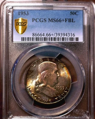 1953 50c Franklin Half Dollar PCGS MS66+ FBL - Image 1 of 2