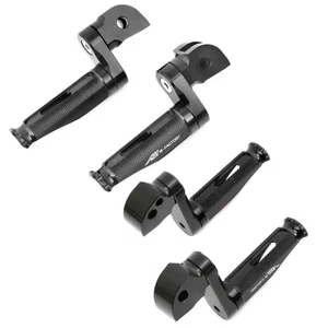 Black 25mm Adjustable Front Rear Foot Pegs MFP For YZF R25 14 15 - Picture 1 of 6