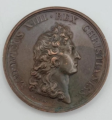 LOUIS XIV, FRANCE, 1676, URBE ET NAVALI FUNDATIS, Bronze Medal  41mm - Image 1 of 4