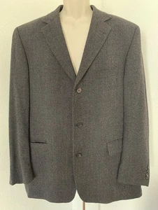 HUGO BOSS Mens Brown Wool Single Breasted Pockets Casual Blazer Jacket Sz 46R - Picture 1 of 24