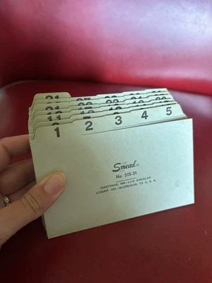 Smead Top Tab File Daily 3x5 Cards 1-31 Days in Month Vintage Green 515-31 Retro - Image 1 of 4