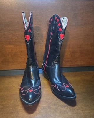 Botas Old Gringo Corazón Negro y Rojo 8.5B Foto 1 de 4