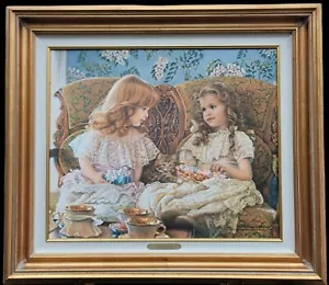 Sandra Kuck ""Best Friends"" Tela Glicee Art #38/250 Vintage 1993 Firmata a mano - Foto 1 di 15