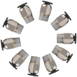LEOWAY PC4-M10 Male Straight Pneumatic PTFE Tube Push in Quick Fitting Connector - Picture 1 of 7