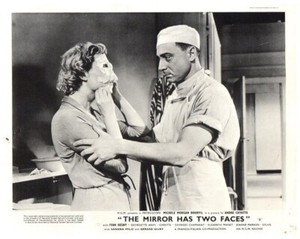 Mirror has 2 Faces Original Lobby Card Gerard Oury Michele Morgan bandaged face 