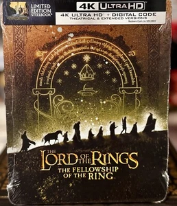 LORD OF THE RINGS: FELLOWSHIP OF THE RINGS STEELBOOK Limited Ed. 4k w/PROTECTOR - Picture 1 of 7
