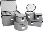 6-Piece Gray China Storage Containers Set- C64
