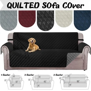 1/2/3 Sofa Slip Covers Reversible Quilted Throw Pet Protector Couch Cover Seater - Picture 1 of 201