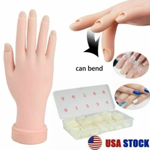 US Fake Hand Nail Art Training Display Practice Nail Tool Model Half Nail Tips - Picture 1 of 14