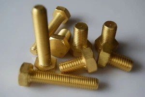 PERNOS HEXAGONALES DE LATÓN MACIZO M8 M10 M12 - Imagen 1 de 4