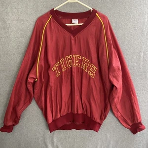 VINTAGE Detroit Tigers Jacket Mens XL Pullover Windbreaker MLB Baseball USA Made - Picture 1 of 14