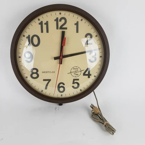 Vintage Westclox Radio Time Battery And Electric Sweeping Hand Wall Clock Cover