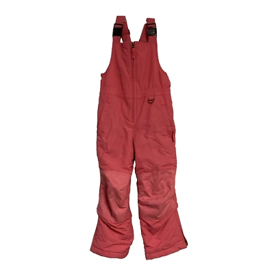 Lands End Girls 5 Pink Overalls Snowsuit Ski Snowboarding Grow A Long - Image 1 of 4