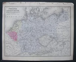 1888 Mitchell Map German Empire, Holland on rev. France, Spain, Portugal,Belgium - Picture 1 of 5