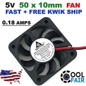 5V 50mm Cooling Computer Fan 5010 50x50x10mm DC 3D Printer 2 Pin Fast US Ship