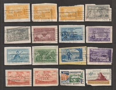 1950s-1960s Commemoratives, 16 Stamps with Slogan Cancels, On Paper - Image 1 of 2