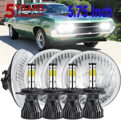 Faros redondos LED 4 piezas de haz alto/bajo para Dodge Charger 1966-1974 Foto 1 de 4