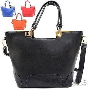 Hombro/bolso/bolso de mano grande elegante de cuero sintético para damas/mujeres - Imagen 1 de 17