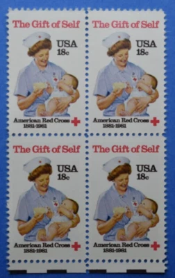 US SCOTT #1910 18c Block of 4 - American Red Cros Centennial - MNH 1981 - Image 1 of 2