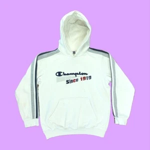 CHAMPION Kids Hoodie, Classic SpellOut, Kangaroo Front Pocket, White, Age 11-12 - Picture 1 of 4