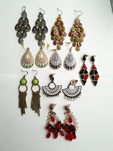 A Collection of 8 pairs of Extravagant Fashion Earrings - Picture 1 of 6