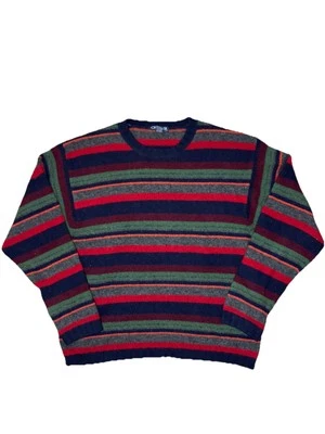 VTG Cherokee Sweater Men's L Striped 100% Wool Striped Multicolor - Image 1 of 4