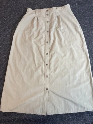 Falda TravelSmith De Colección Talla 14 Caqui Beige Línea A Viaje Oculto Pasaporte Bolsillo Foto 1 de 4