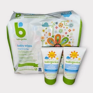 Babyganics Bundle Wipes 3 Pack 80 Ct Plus 2 Sunscreens New - Picture 1 of 1