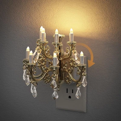 JandCase Night Lights Plug Into Wall,Dimmable Warm 1 Pack, Chandelier-3000K