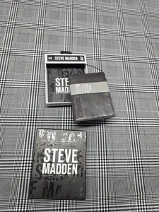 NWT Steve Madden Passcase Wallet Brown Leather RFID Bifold New Mens - Picture 1 of 6