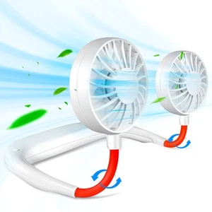 Portable Neck Fan Rechargeable Personal Hand-Free Fan Mini USB Wearable Neckband - Picture 1 of 7