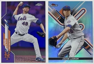 Jacob DeGrom Lot Of 2 SP Refractors 2020 Topps Chrome /299 & 2022 Finest /300 - Picture 1 of 2