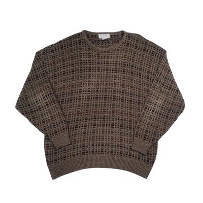 Suéter De Colección Años 90 Gianfranco Ruffini Marrón Cuadros Geométricos Manga Larga Para Hombre XL Foto 1 de 4
