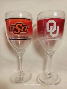 2 - Oklahoma State University / OU Sooners Tervis 10oz Wine Cup - HOUSE DIVIDED - Picture 1 of 5