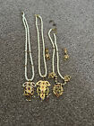 Indian Bollywood Gold plated Pearl Long Rani Haar Necklace Earrings Jewelry Set