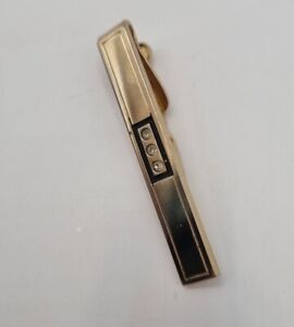 Beautiful Collectible Vintage Gold Tone Bar Tie Clip Slide England. H160.