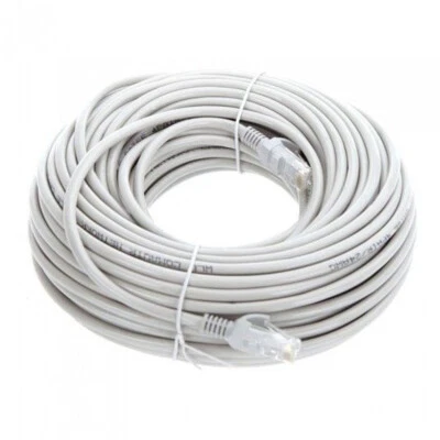 LKN 100FT Cat6 PoE IP Camera NVR Ethernet Cable Outdoor/Indoor RJ45 Jacks Cord Wire