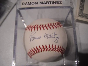 Ramon Martinez Autographed NL White Baseball Certed Americana Dodgers Red Sox - Picture 1 of 3