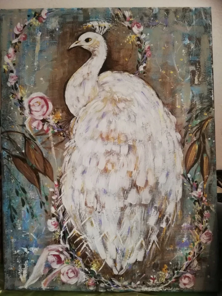 Shabby chic painting, shabby chic decor, bohemien decor, quadro dipinto a mano  Foto 1 de 1