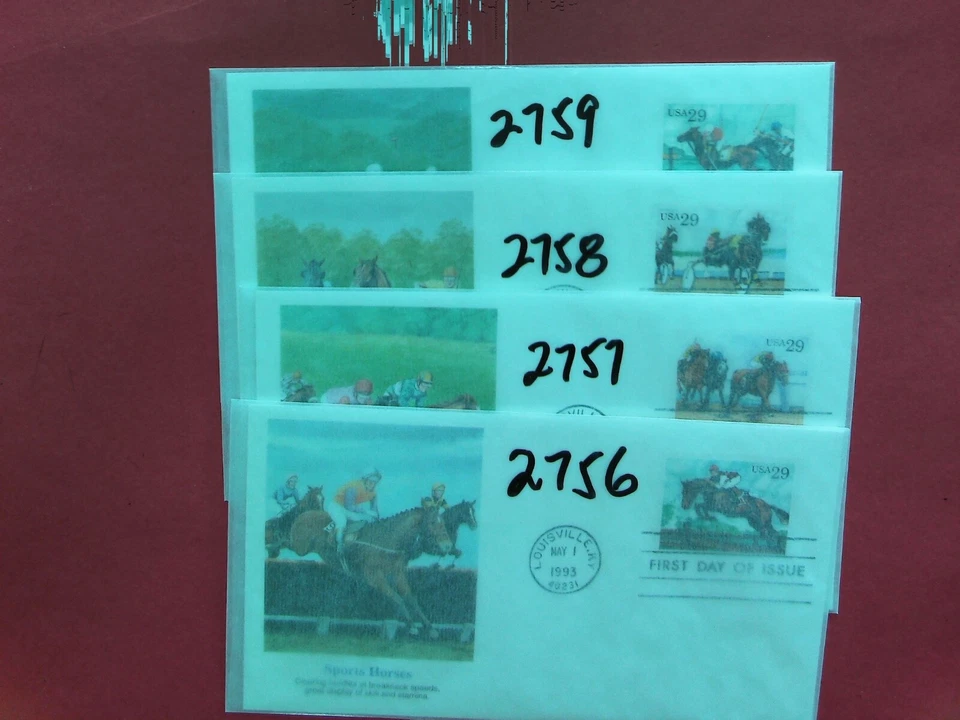U. S.Stamp FDC- 2756-59 (4) - Sport Horses - Fleetwood cachet- comb. shipping - Image 1 of 1