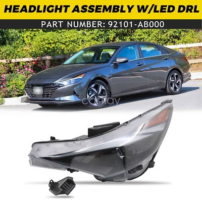 Left Driver Side Headlight w/LED DRL For 21-2023 Hyundai Elantra 4DR 92101AB000 - Image 1 of 4