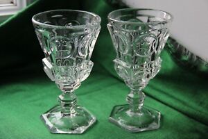 2 verres cristal moulé  LOUIS ZOUDE NAMUR 1830-1840  Charles X 19e XIXe siècle