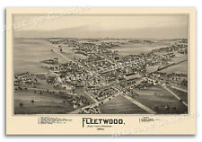 Bird's Eye View 1893 Fleetwood Pennsylvania Vintage Style City Map - 16x24