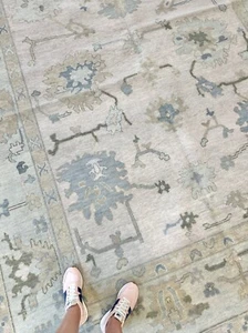 Hand Knotted 100%Wool Evangeline Cream Modern Oushak Area Rugs For Living Room - Picture 1 of 17