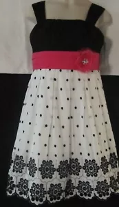Neu mit Etikett My Michelle ärmelloses schwarz-weißes Kleid mit rosa Blumen Größe 14 - Bild 1 von 4