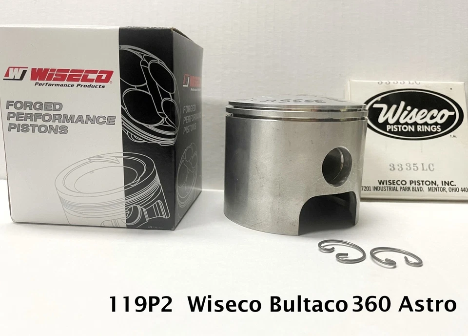 WISECO Bultaco 360 ASTRO Piston Kit 84.7mm NEW 119P2 Piston, rings &circlips Nos - Image 1 of 4